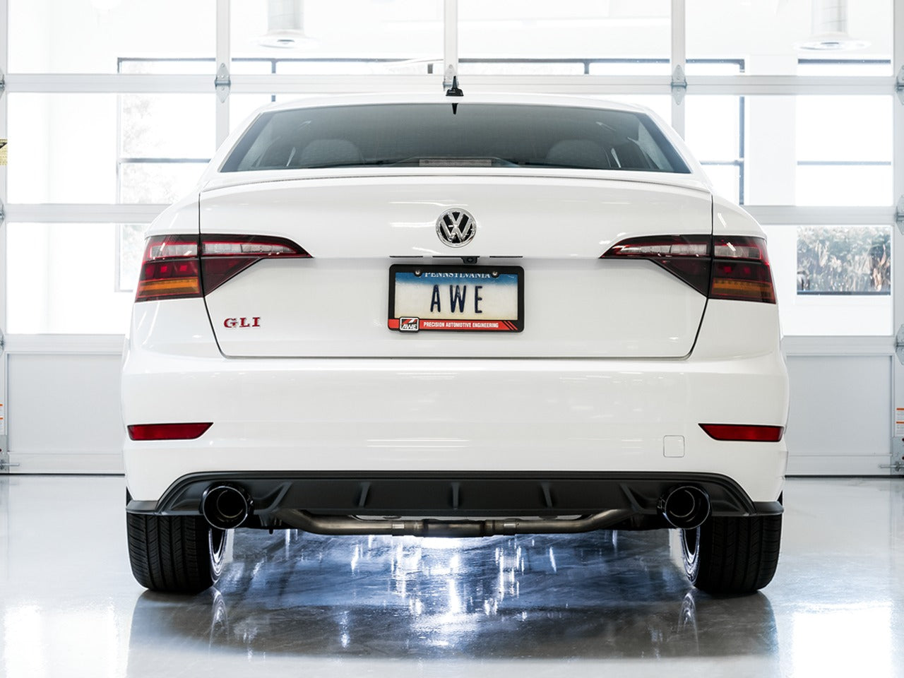 AWE Tuning 19-21 Volkswagen Jetta GLI Mk7 Touring Exhaust - Diamond Black Tips (Fits High-Flow DP) 3015-23062
