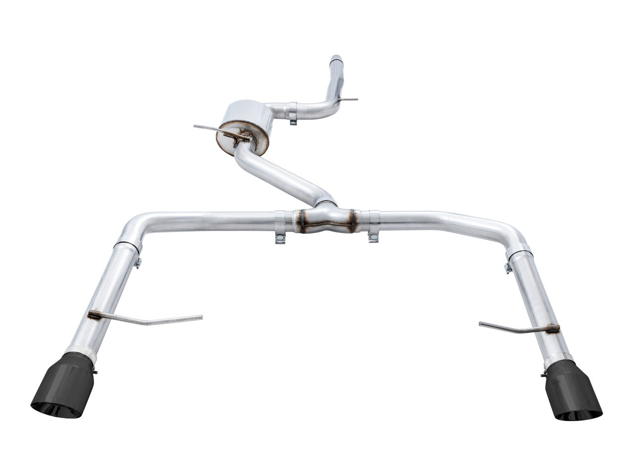 AWE Tuning 19-21 Volkswagen Jetta GLI Mk7 - Resonated -  Track Exhaust - Diamond Black Tips (Fits High-Flow DP) 3015-23060