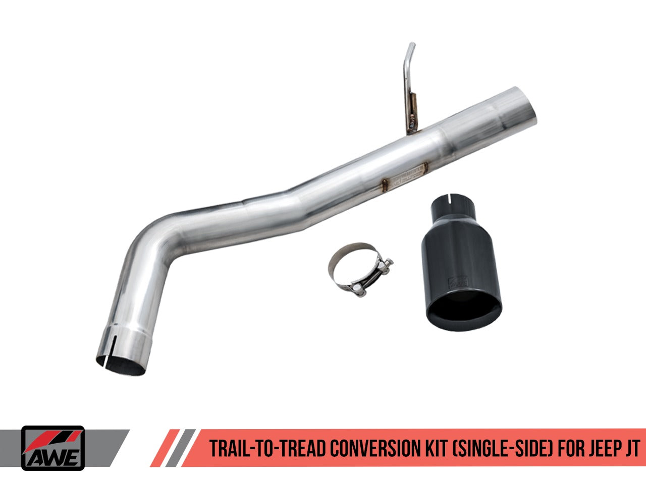 AWE Tuning 20-22 Jeep Gladiator 3.6L Trail-to-Tread (Single-Side) Conversion Kit w/Diamond Blk Tip 3015-23063