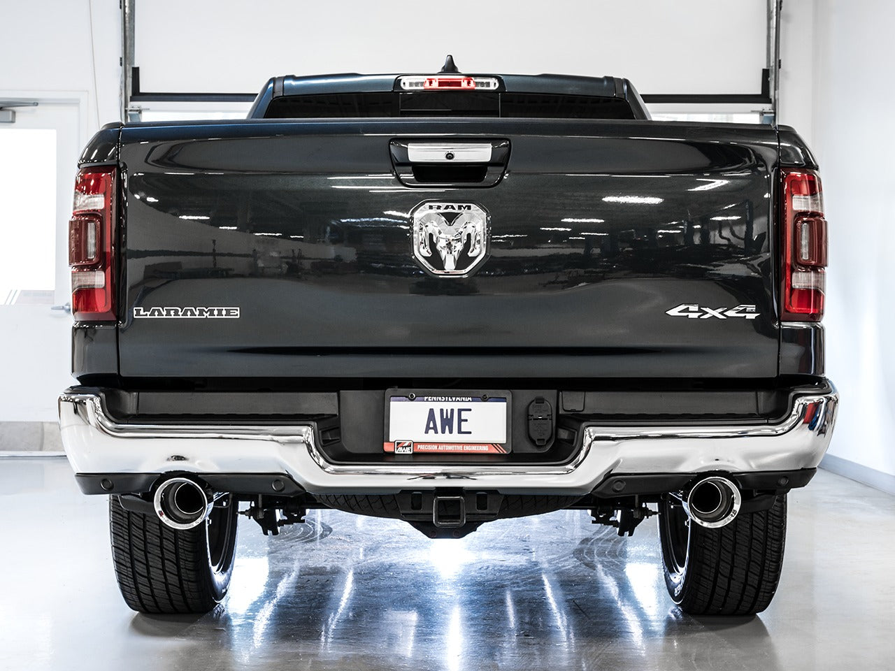 AWE Tuning 19-22 RAM 1500 5.7L (w/Cutouts) 0FG Dual Rear Exit Cat-Back Exhaust - Chrome Silver Tips 3015-32005