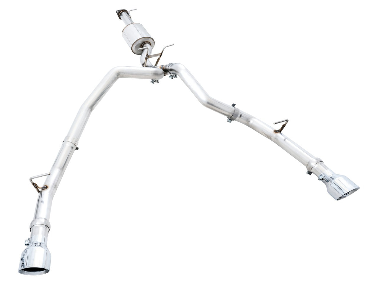 AWE Tuning 19-22 RAM 1500 5.7L (w/Cutouts) 0FG Dual Rear Exit Cat-Back Exhaust - Chrome Silver Tips 3015-32005