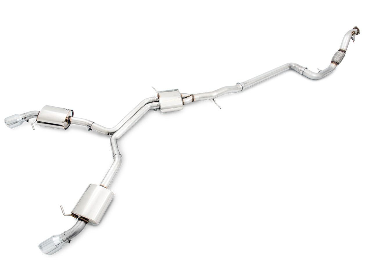 AWE Tuning 18 Audi B9 A5 Touring Edition Exhaust Dual Outlet - Chrome Silver Tips (Includes DP) 3015-32090