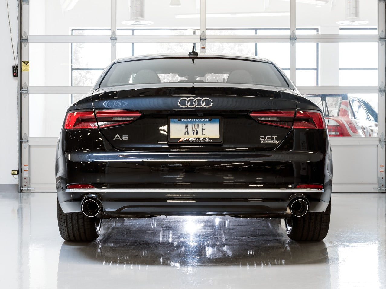 AWE Tuning 18 Audi B9 A5 Touring Edition Exhaust Dual Outlet - Chrome Silver Tips (Includes DP) 3015-32090