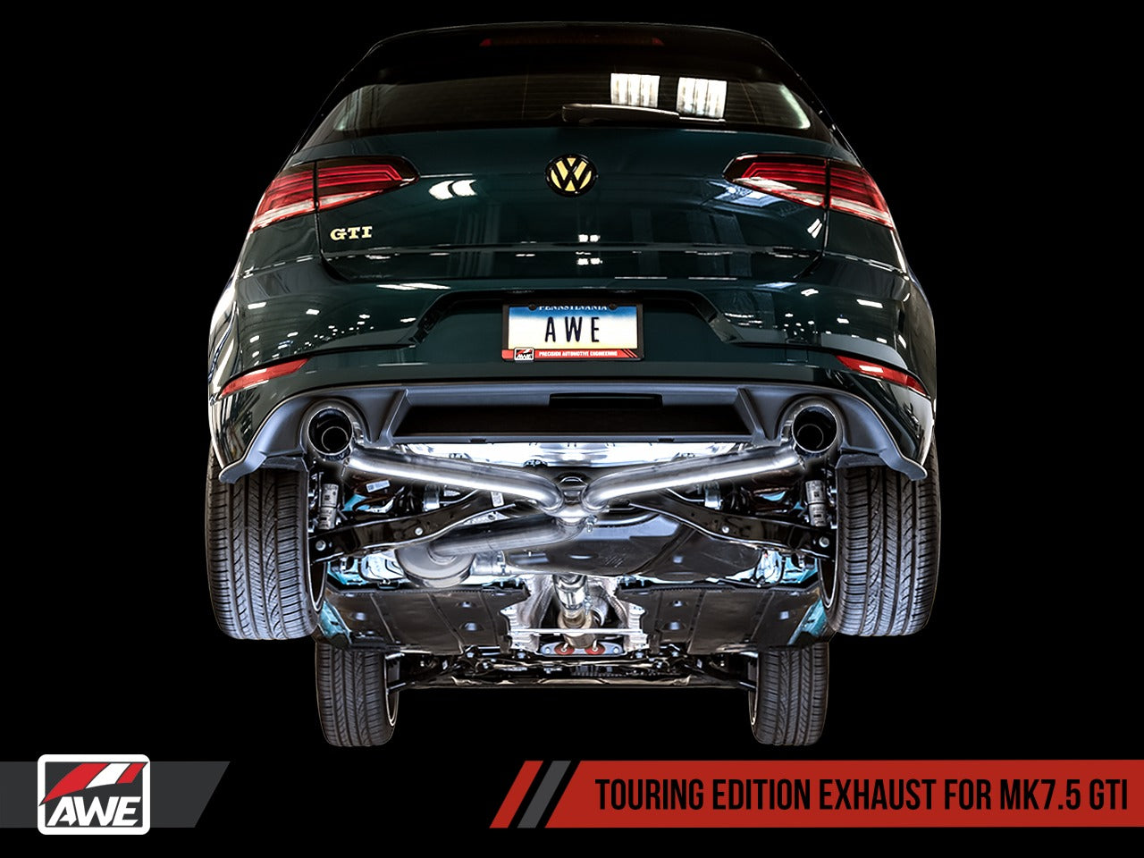 AWE Tuning 18-21 Volkswagen GTI MK7.5 2.0T Touring Edition Exhaust w/Diamond Black Tips 102mm 3015-33096