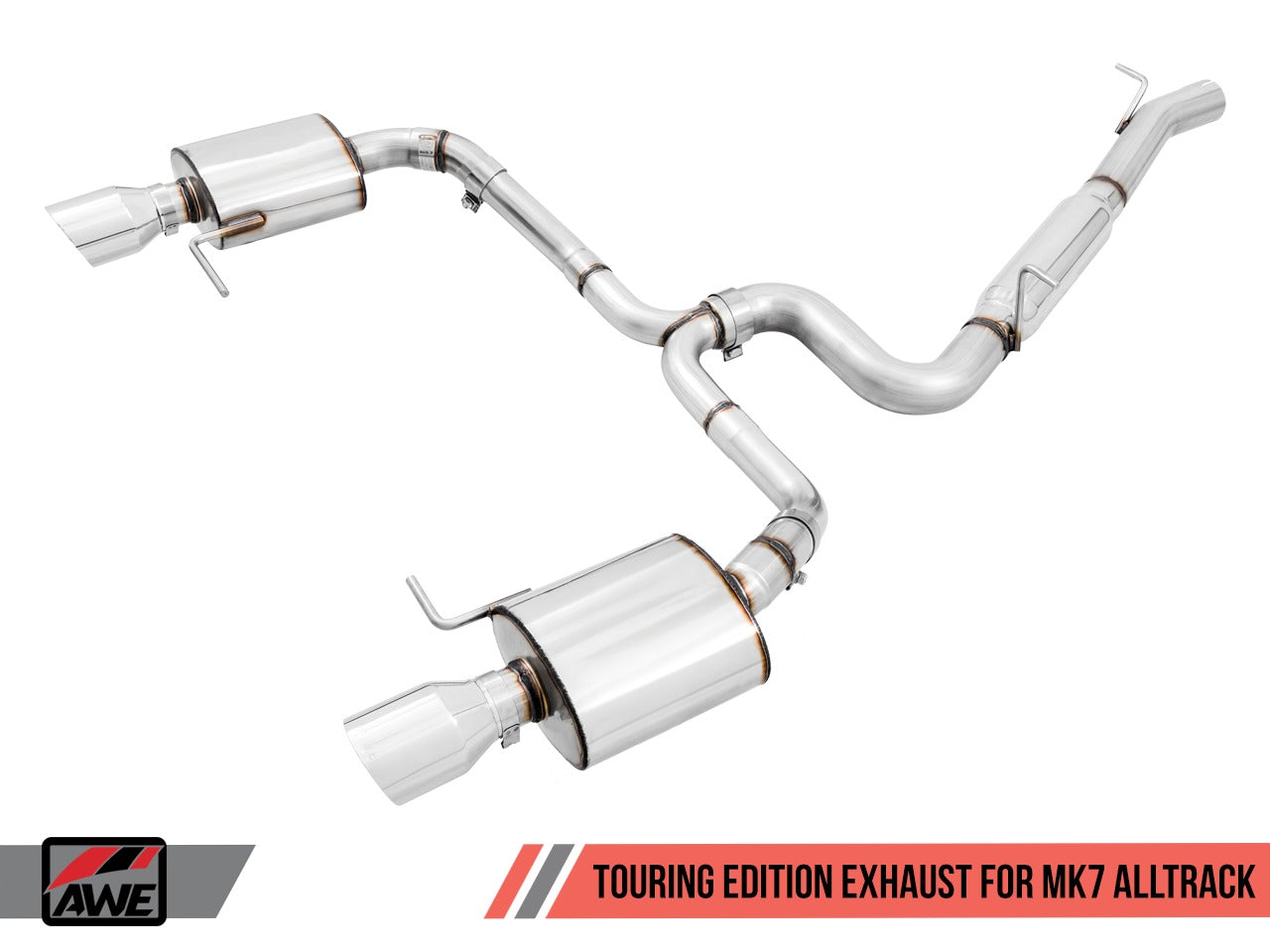 AWE Tuning 17-19 VW MK7 Golf Alltrack/Sportwagen 4Motion Touring Edition Exhaust - Diamond Black Tips 3015-33098