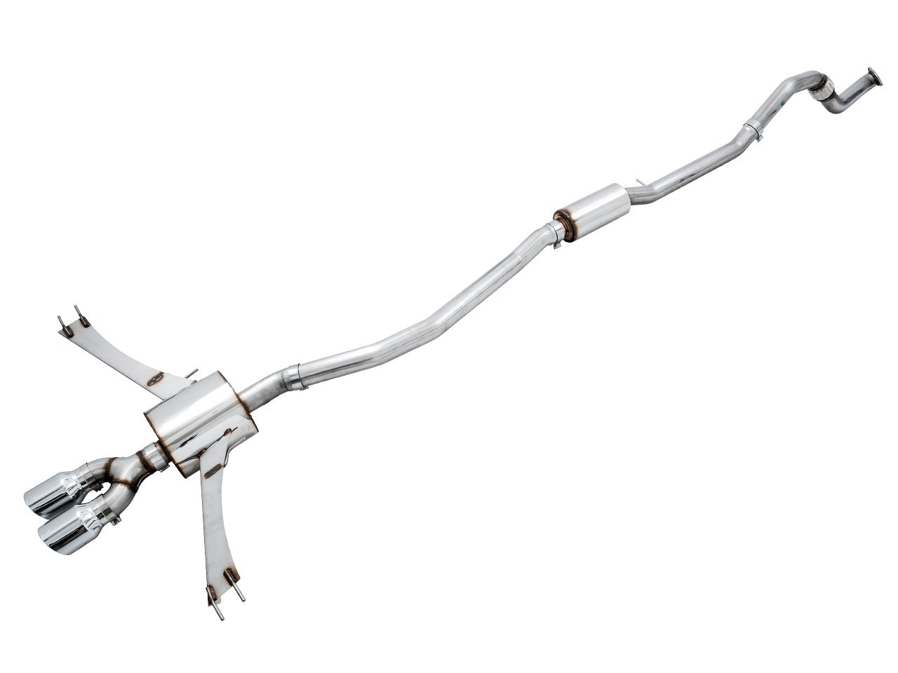 AWE Tuning 17-20 Honda Civic Si Touring Edition Exhaust w/Front Pipe & Dual Chrome Silver Tips 3015-32108