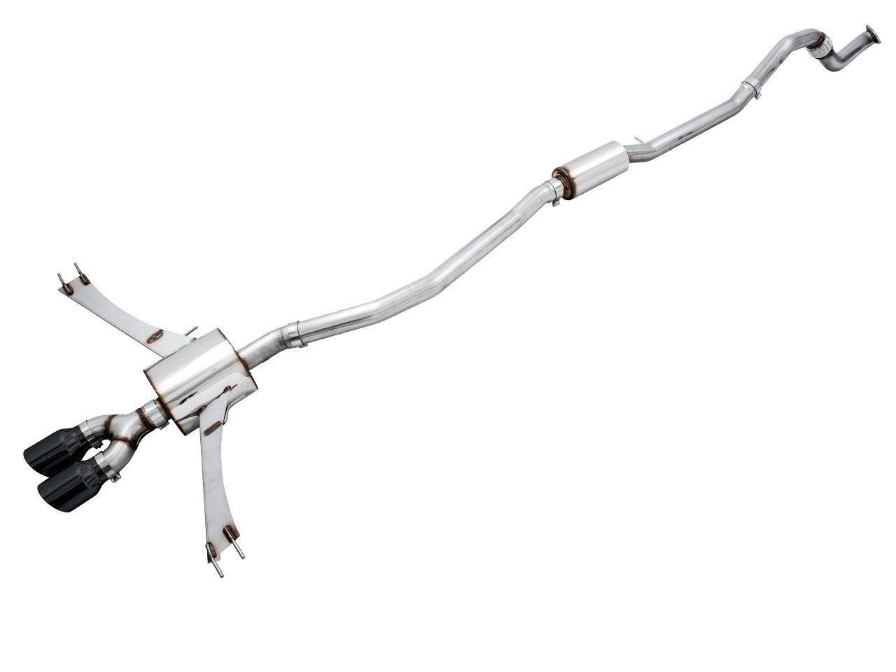 AWE Tuning 17-20 Honda Civic Si Touring Edition Exhaust w/Front Pipe & Dual Diamond Black Tips 3015-33122