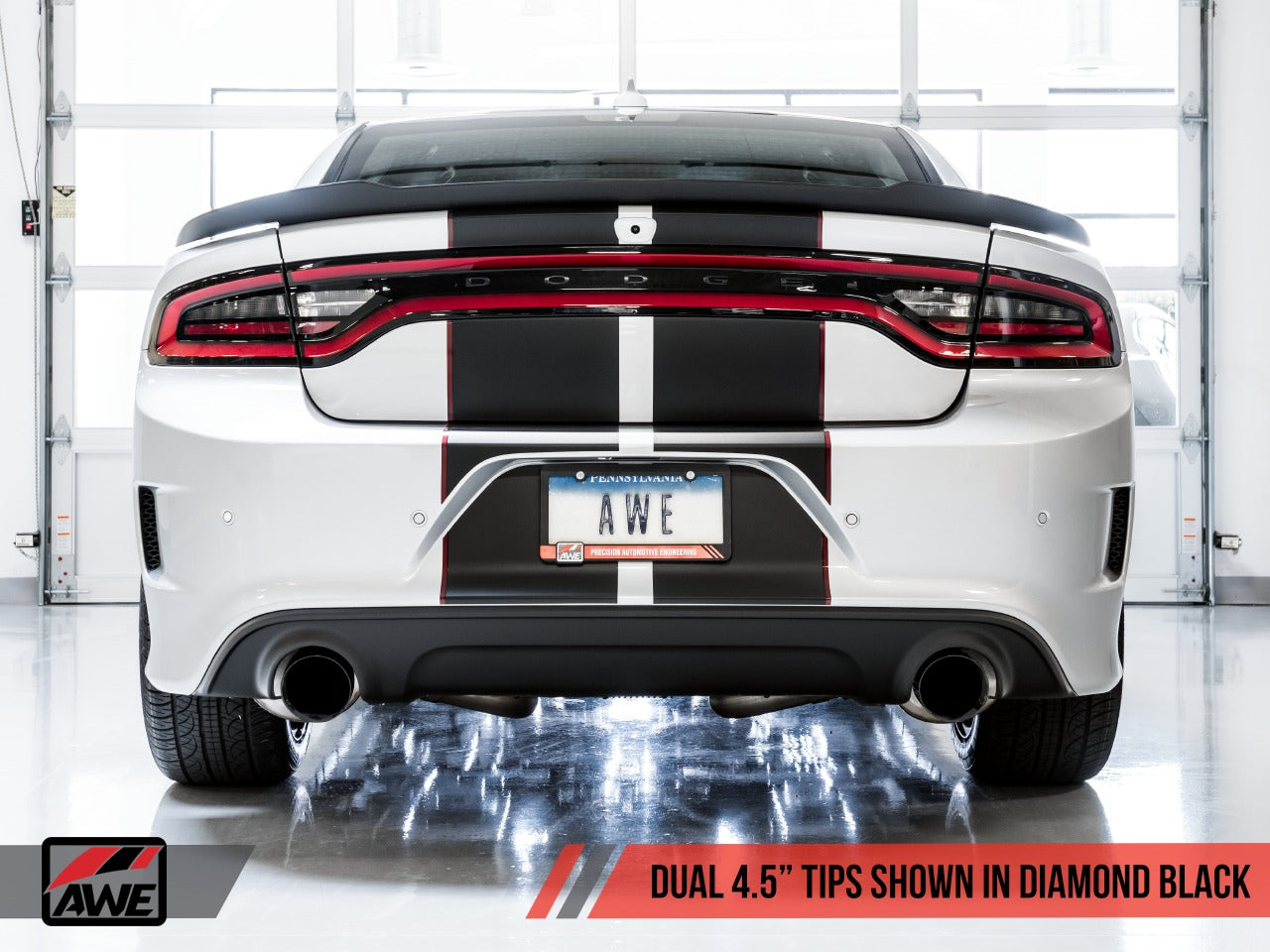 AWE Tuning 17-22 Dodge Charger 5.7L Track Edition Exhaust - Diamond Black Tips 3015-33134