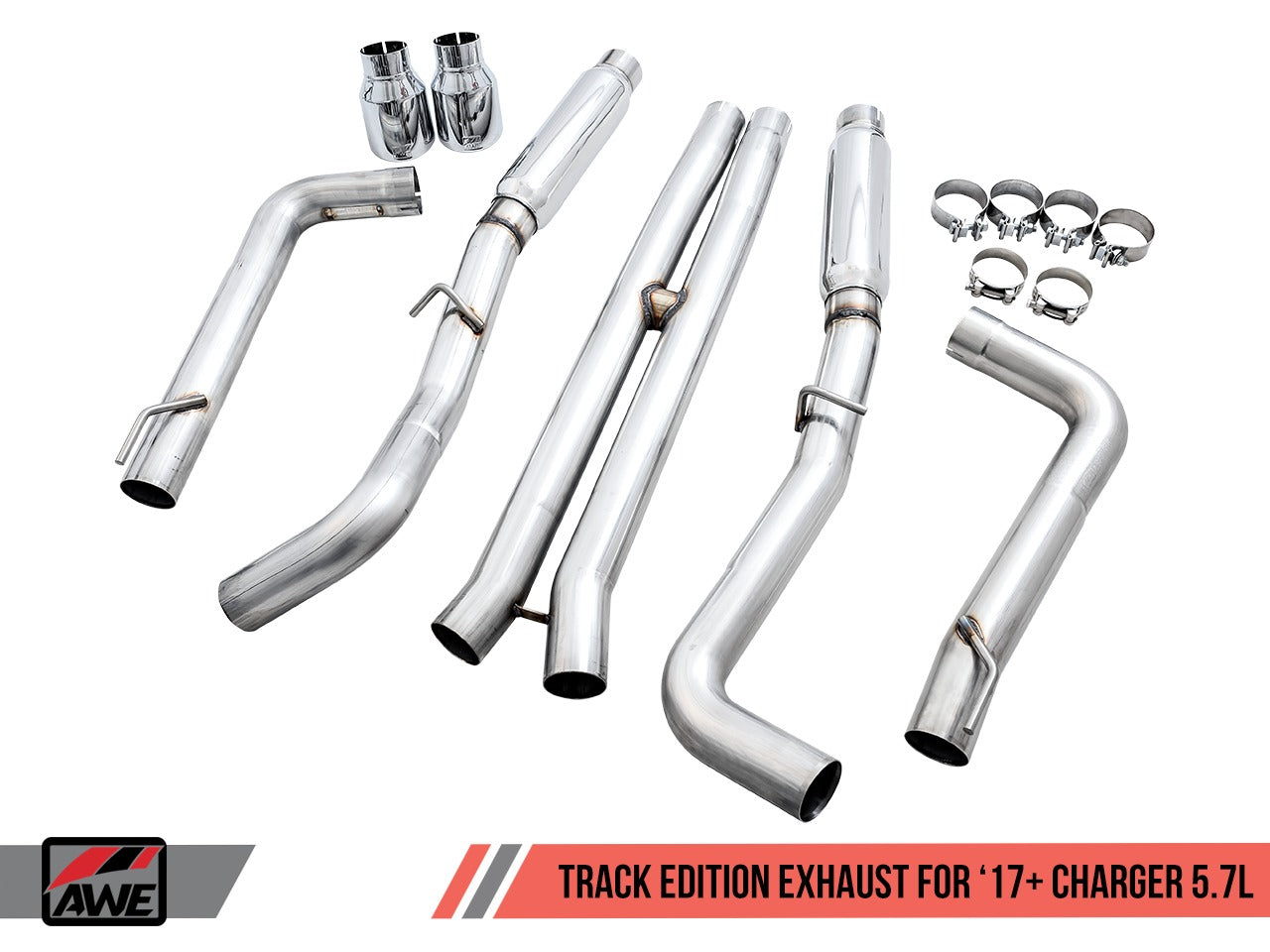 AWE Tuning 17-22 Dodge Charger 5.7L Track Edition Exhaust - Diamond Black Tips 3015-33134