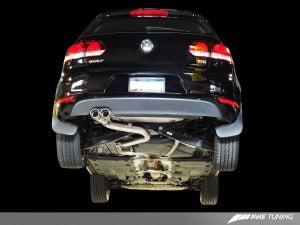 AWE Tuning 11-14 VW Golf TDI (GTI Style) Performance Exhaust - Diamond Black Slash Cut Tips 3015-33036