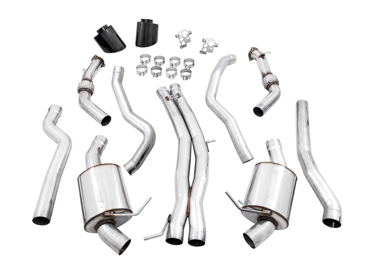 AWE Tuning 20-22 Audi B9.5 RS5 Sportback Non-Resonated Touring Edition Exhaust - RS-Style Diamond Blk Tips 3015-33321