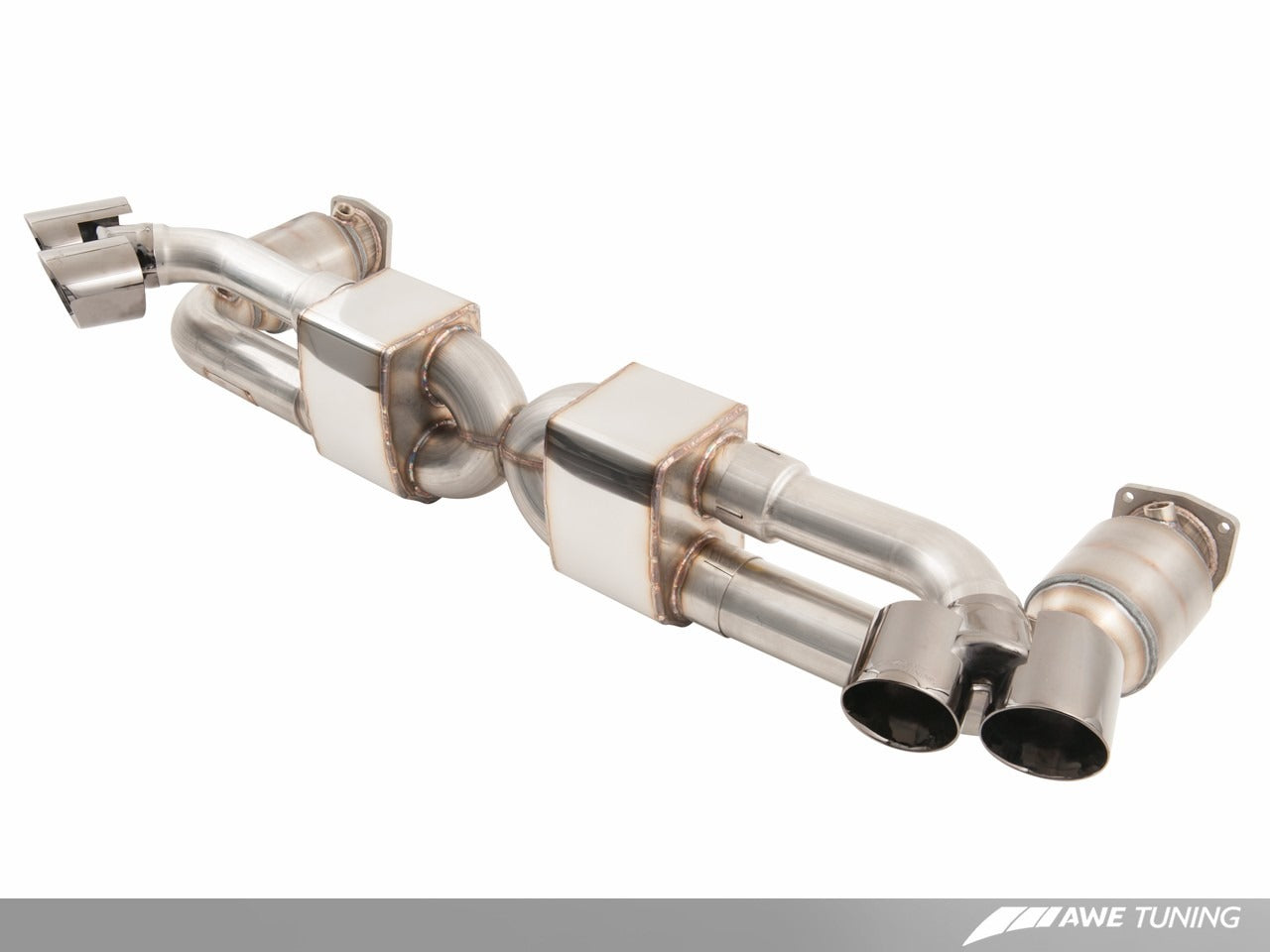 AWE Tuning Porsche 991.1 Turbo Performance Exhaust and High-Flow Cats - For OE Tips 3015-41000