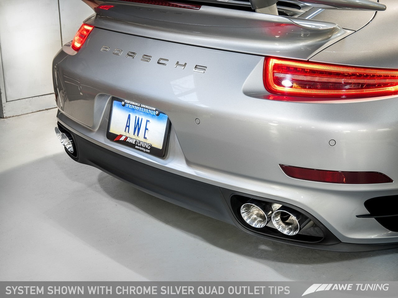 AWE Tuning Porsche 991.1 Turbo Performance Exhaust and High-Flow Cats - For OE Tips 3015-41000