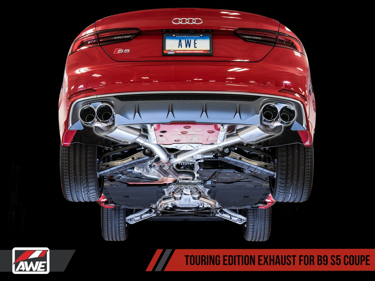 AWE Tuning 18-21 Audi B9 S5 3.0T Touring Edition Exhaust - Chrome Silver Tips (90mm) 3015-42086