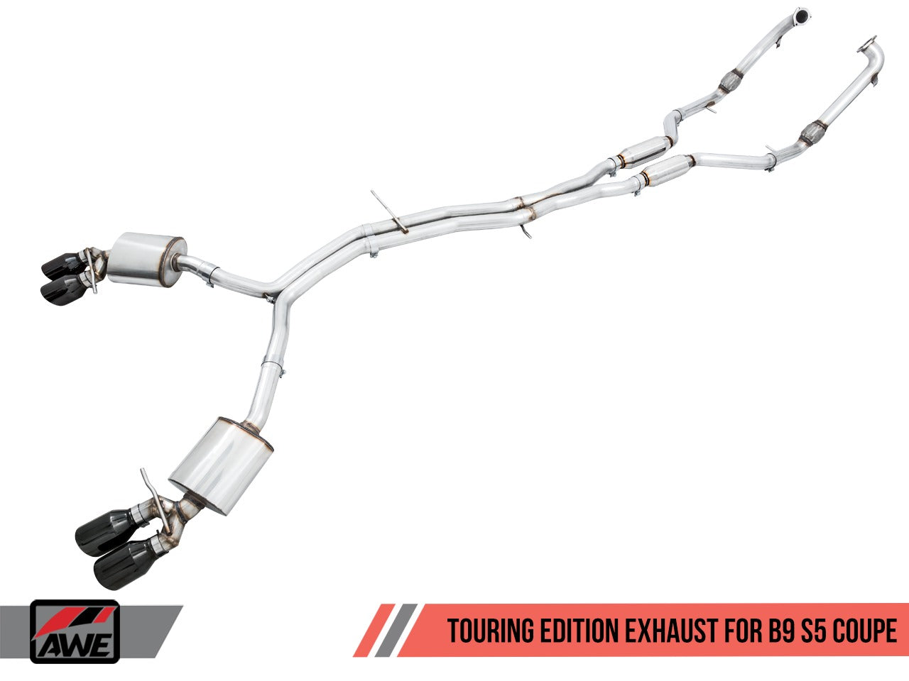 AWE Tuning 18-21 Audi B9 S5 3.0T Touring Edition Exhaust - Chrome Silver Tips (90mm) 3015-42086
