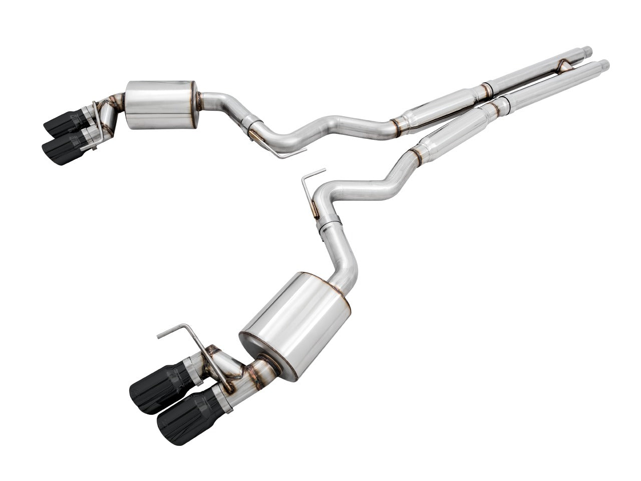 AWE Tuning 18-22 Ford Mustang GT (S550) Cat-back Exhaust - Touring Edition (Quad Diamond Black Tips) 3015-43106