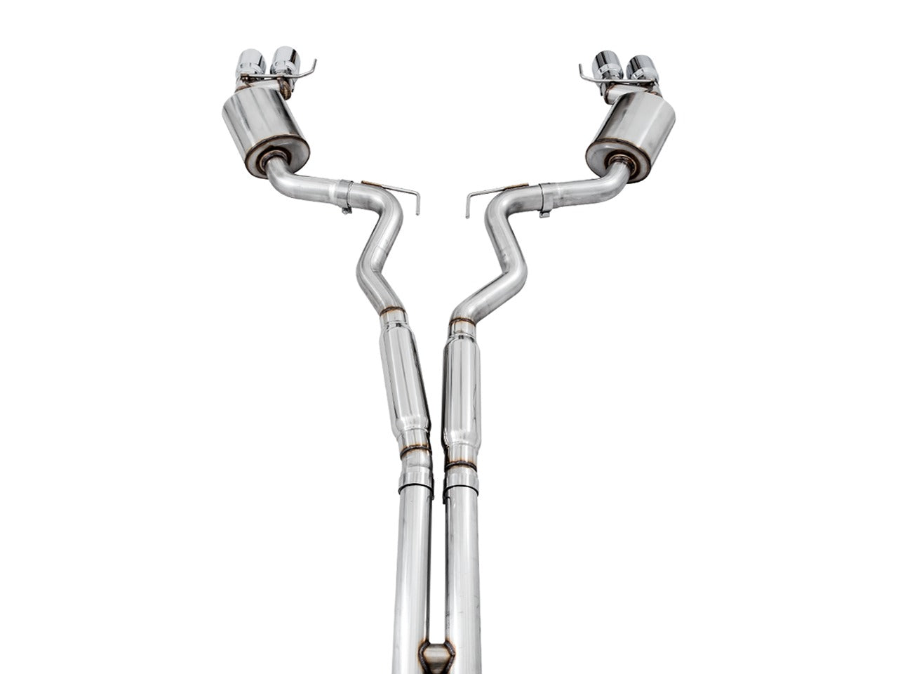 AWE Tuning 18-22 Ford Mustang GT (S550) Cat-back Exhaust - Touring Edition (Quad Chrome Silver Tips) 3015-42102
