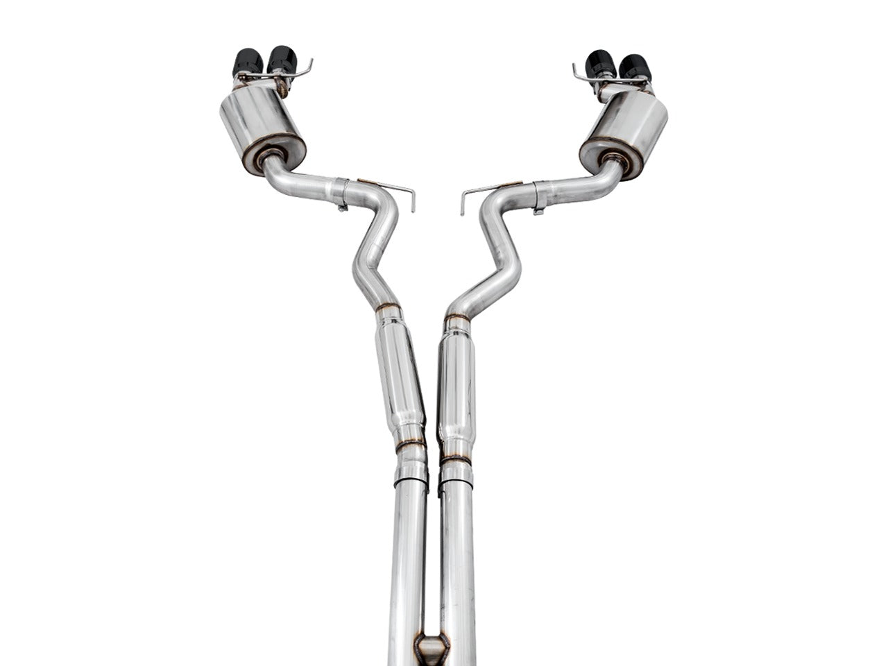 AWE Tuning 18-22 Ford Mustang GT (S550) Cat-back Exhaust - Touring Edition (Quad Diamond Black Tips) 3015-43106