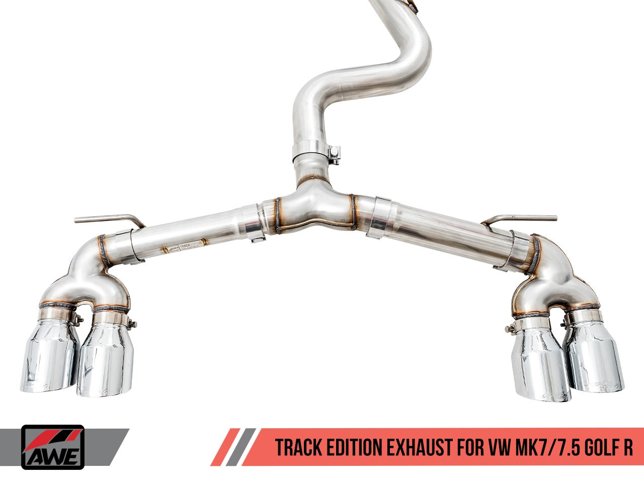 AWE Tuning 18-19 VW MK7.5 Golf R Track Edition Exhaust w/Diamond Black Tips 102mm 3015-43148