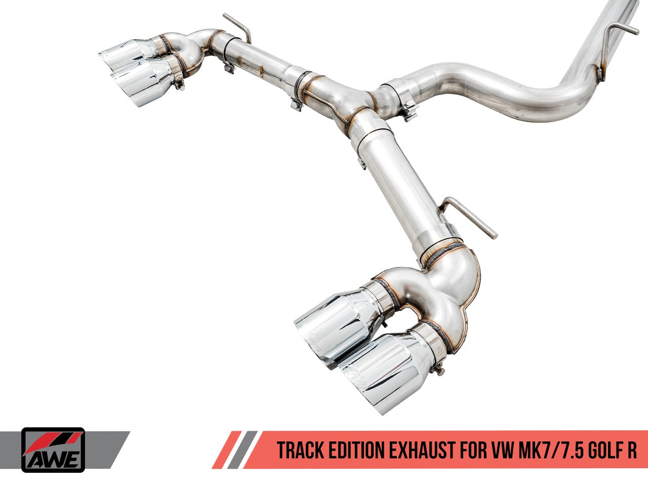 AWE Tuning 18-19 VW MK7.5 Golf R Track Edition Exhaust w/Diamond Black Tips 102mm 3015-43148