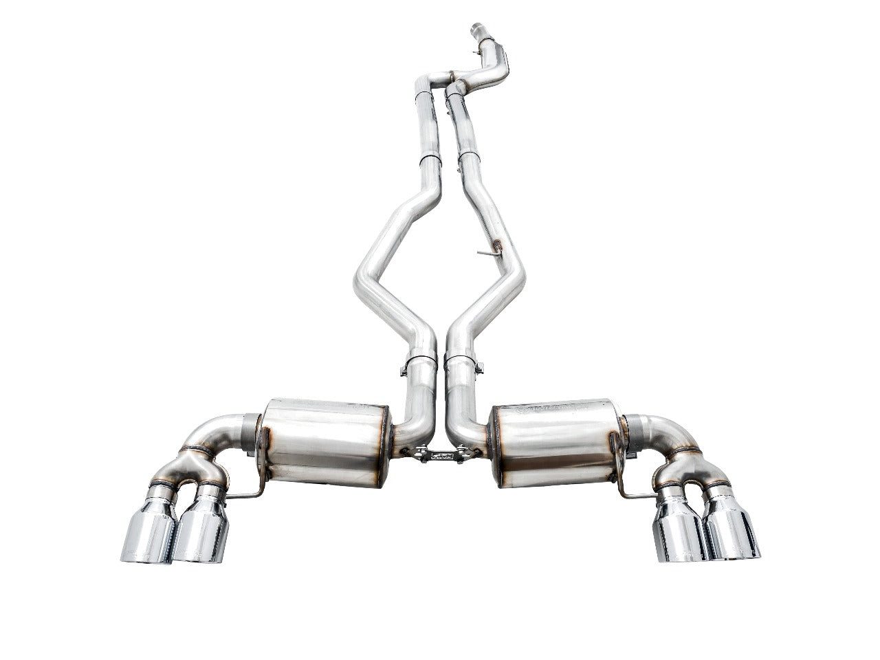 AWE Tuning 19-22 BMW M340i (G20) Non-Resonated Touring Edition Exhaust - Quad Chrome Silver Tips 3015-42148