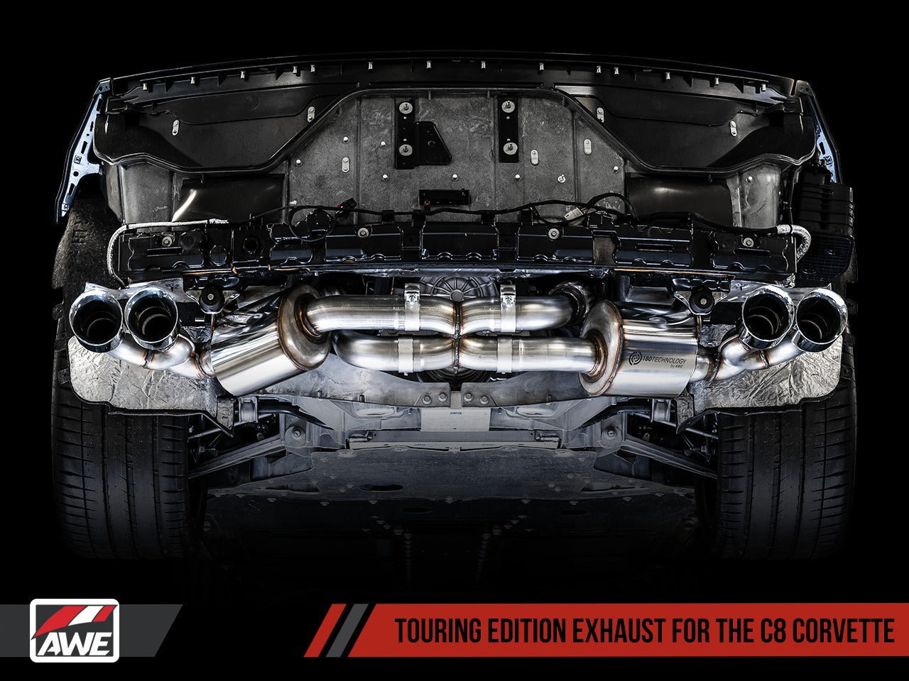 AWE Tuning 20-22 Chevrolet Corvette (C8) Touring Edition Exhaust - Quad Chrome Silver Tips 3015-42151