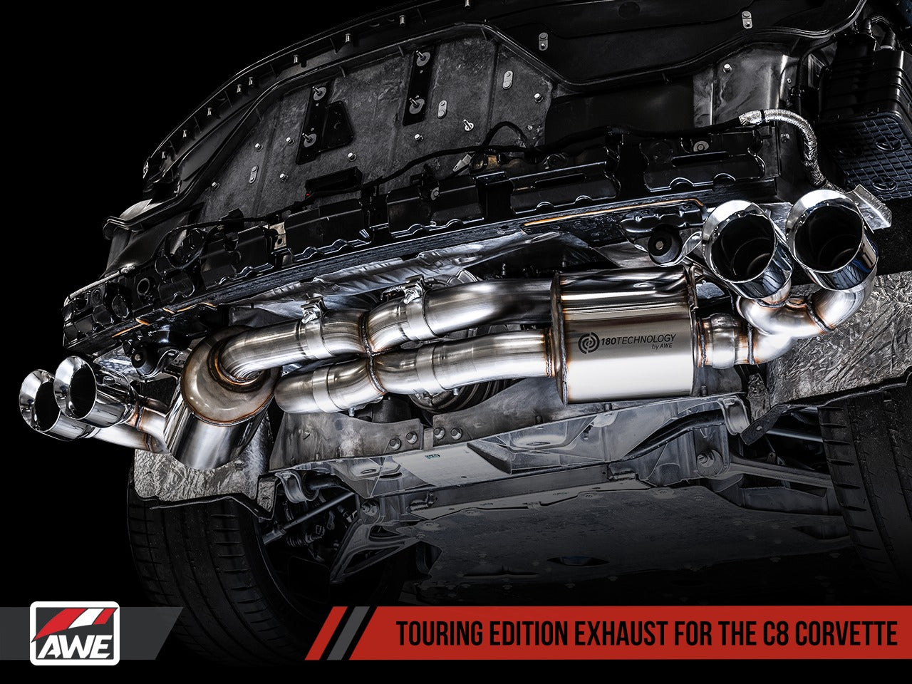 AWE Tuning 20-22 Chevrolet Corvette (C8) Touring Edition Exhaust - Quad Chrome Silver Tips 3015-42151