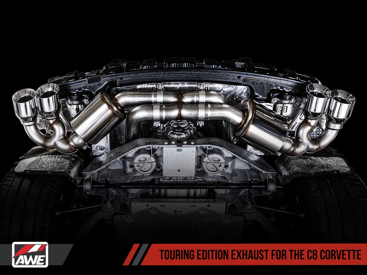 AWE Tuning 20-22 Chevrolet Corvette (C8) Touring Edition Exhaust - Quad Chrome Silver Tips 3015-42151