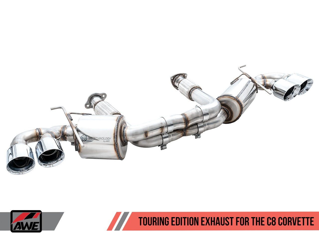 AWE Tuning 20-22 Chevrolet Corvette (C8) Touring Edition Exhaust - Quad Chrome Silver Tips 3015-42151