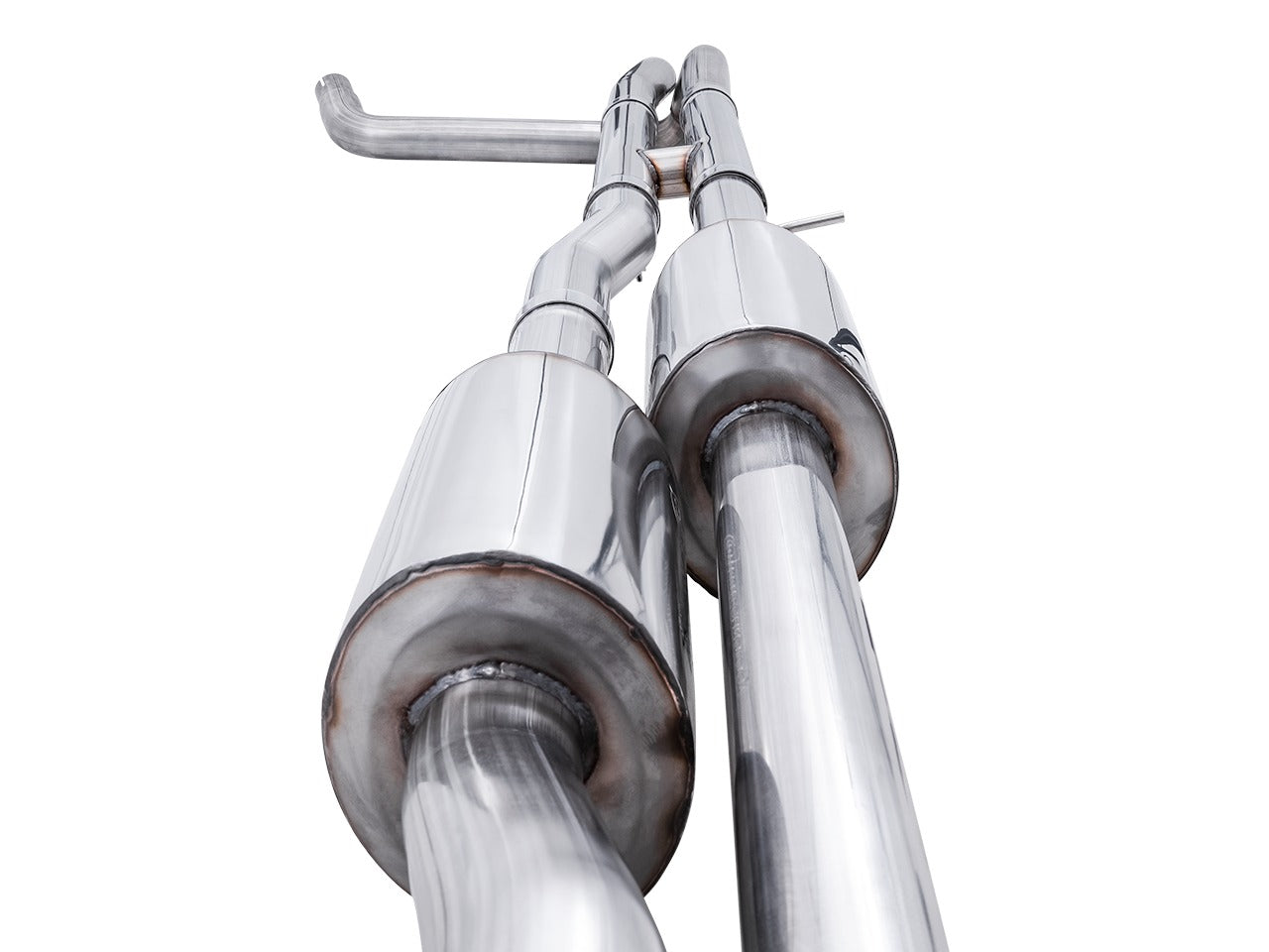 AWE Tuning 19-22 4th Gen GM 1500 6.2L 0FG Catback Split Rear Exit (w/ Bumper Cutouts) - Quad Diamond Tips 3015-43204