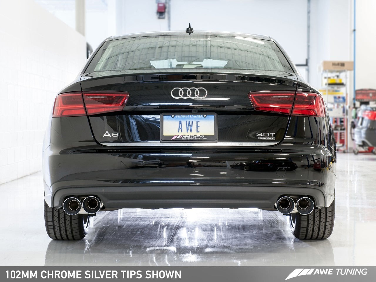 AWE Tuning 16-18 Audi C7.5 A7 3.0T Touring Edition Exhaust - Quad Outlet Diamond Black Tips 3015-43074