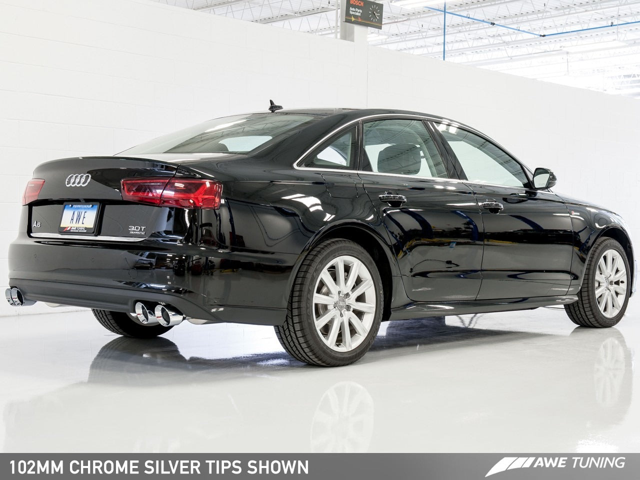 AWE Tuning 16-18 Audi C7.5 A7 3.0T Touring Edition Exhaust - Quad Outlet Diamond Black Tips 3015-43074
