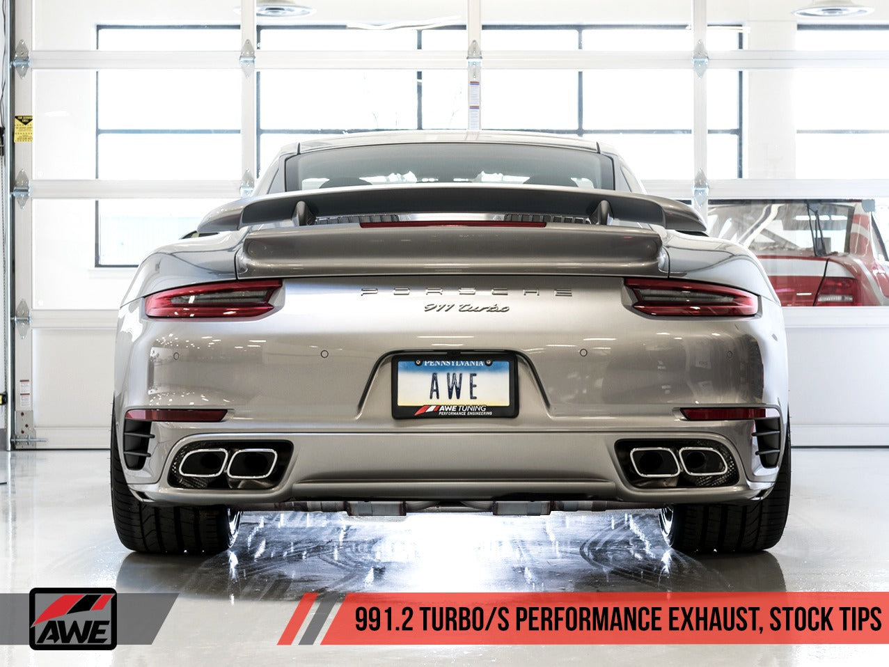 AWE Tuning Porsche 991.2 Turbo Performance Exhaust and High-Flow Cat Sections - For OE Tips 3015-41002