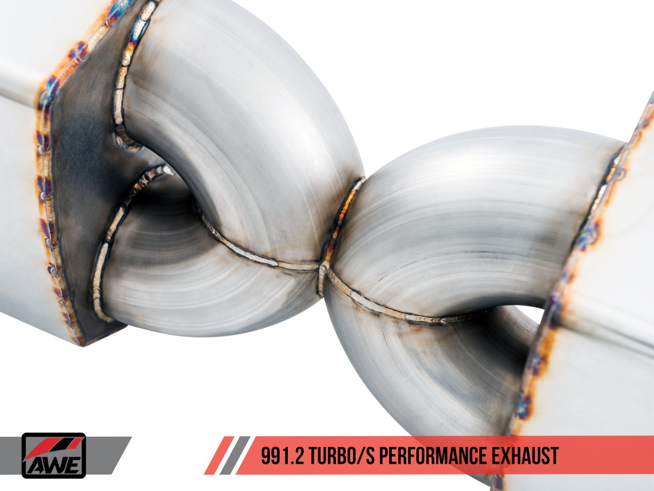 AWE Tuning Porsche 991 Turbo Performance Exhaust and High-Flow Cat Sections - Black Quad Tips 3015-43088