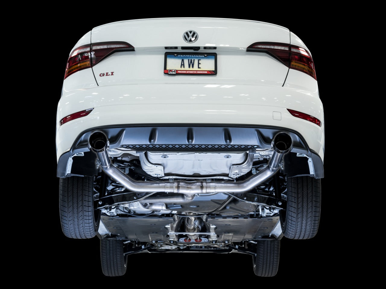 AWE Tuning 19-21 Volkswagen Jetta GLI Mk7 - Non-Resonated - Track Edition Exhaust - Chrome Silver Tips (Fits OEM DP) 3020-22034