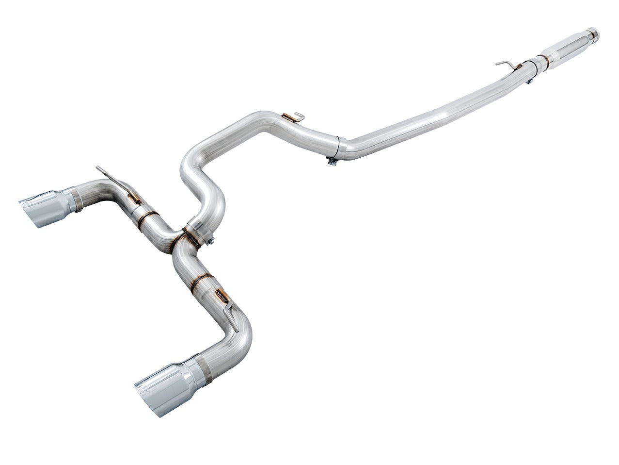 AWE Tuning 16-18 Ford Focus RS Track Edition Cat-back Exhaust - Chrome Silver Tips 3020-32030