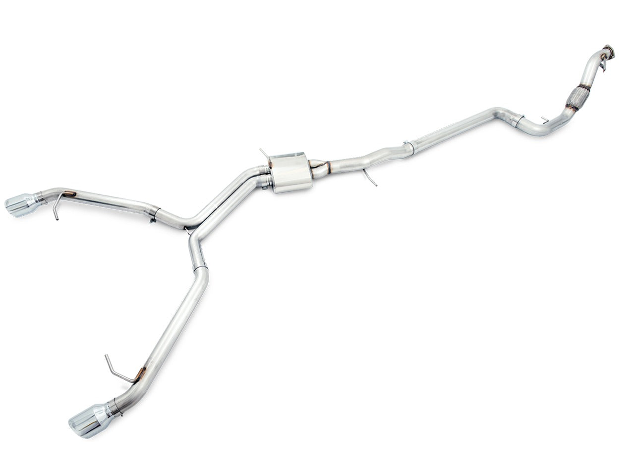AWE Tuning 18 Audi B9 A5 Track Edition Exhaust Dual Outlet - Chrome Silver Tips (Includes DP) 3020-32032