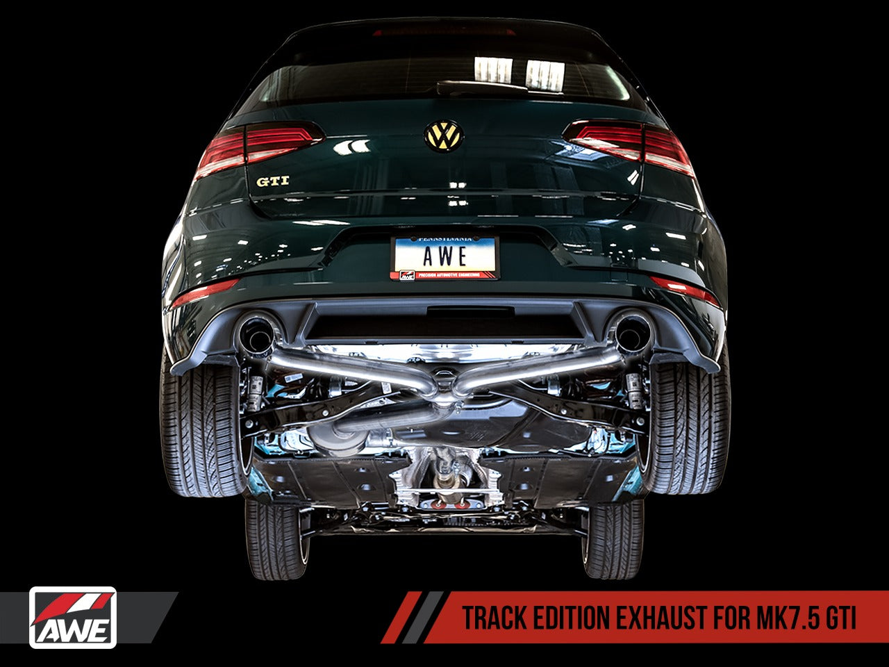 AWE Tuning 18-21 Volkswagen GTI MK7.5 2.0T Track Edition Exhaust w/Chrome Silver Tips 102mm 3020-32042