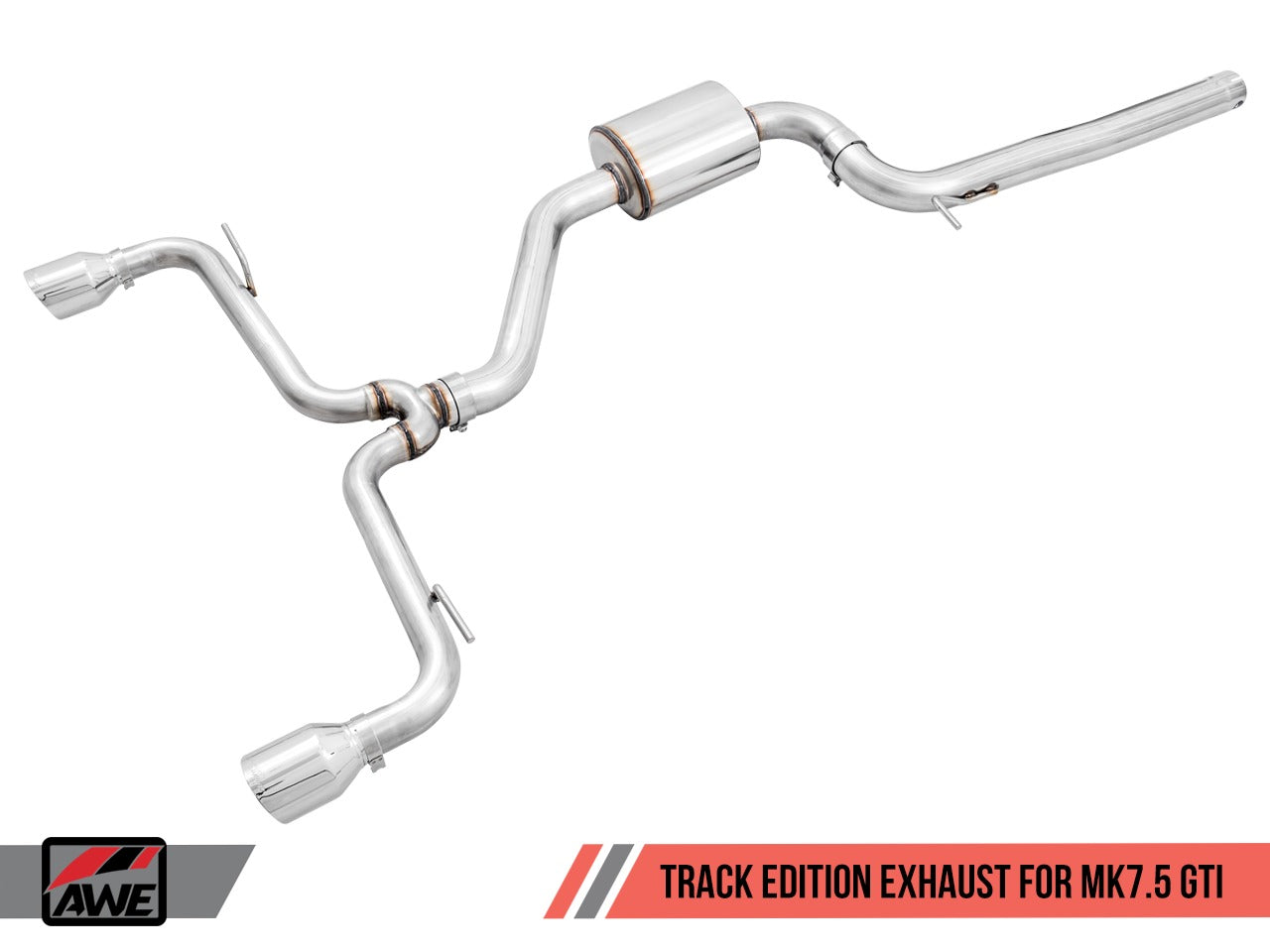 AWE Tuning 18-21 Volkswagen GTI MK7.5 2.0T Track Edition Exhaust w/Chrome Silver Tips 102mm 3020-32042