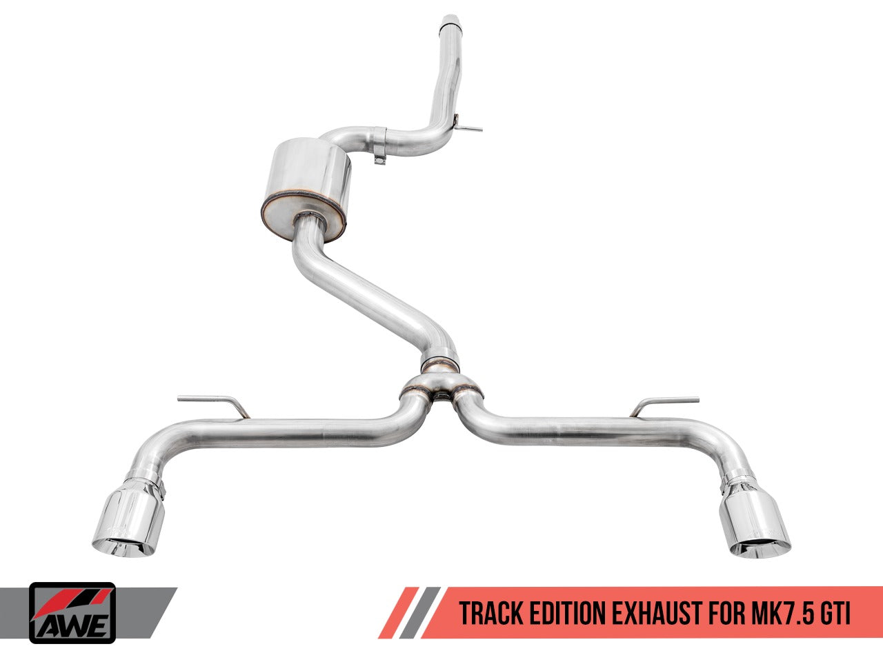 AWE Tuning 18-21 Volkswagen GTI MK7.5 2.0T Track Edition Exhaust w/Chrome Silver Tips 102mm 3020-32042