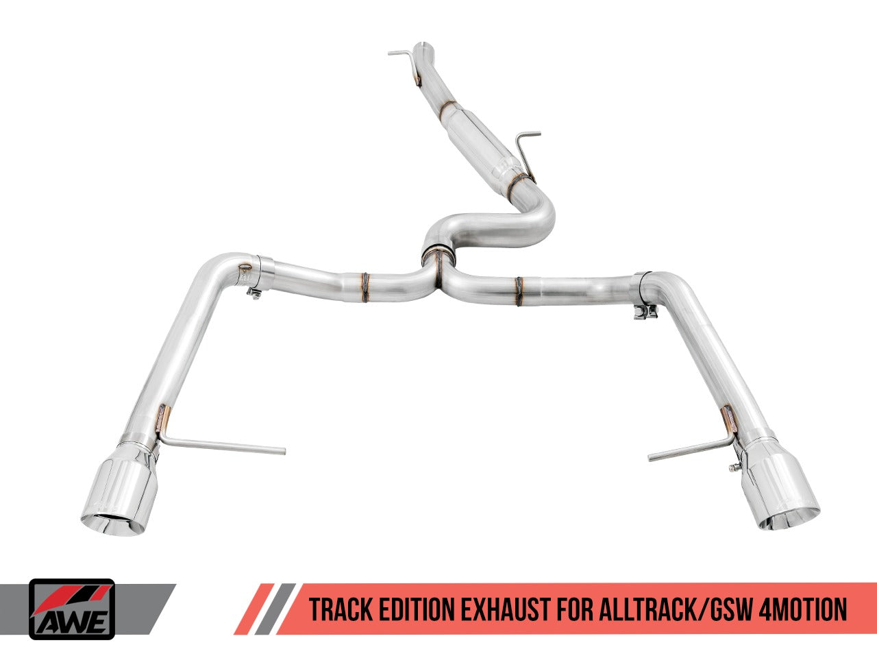 AWE Tuning 17-19 VW MK7 Golf Alltrack/Sportwagen 4Motion Track Edition Exhaust - Diamond Black Tips 3020-33048