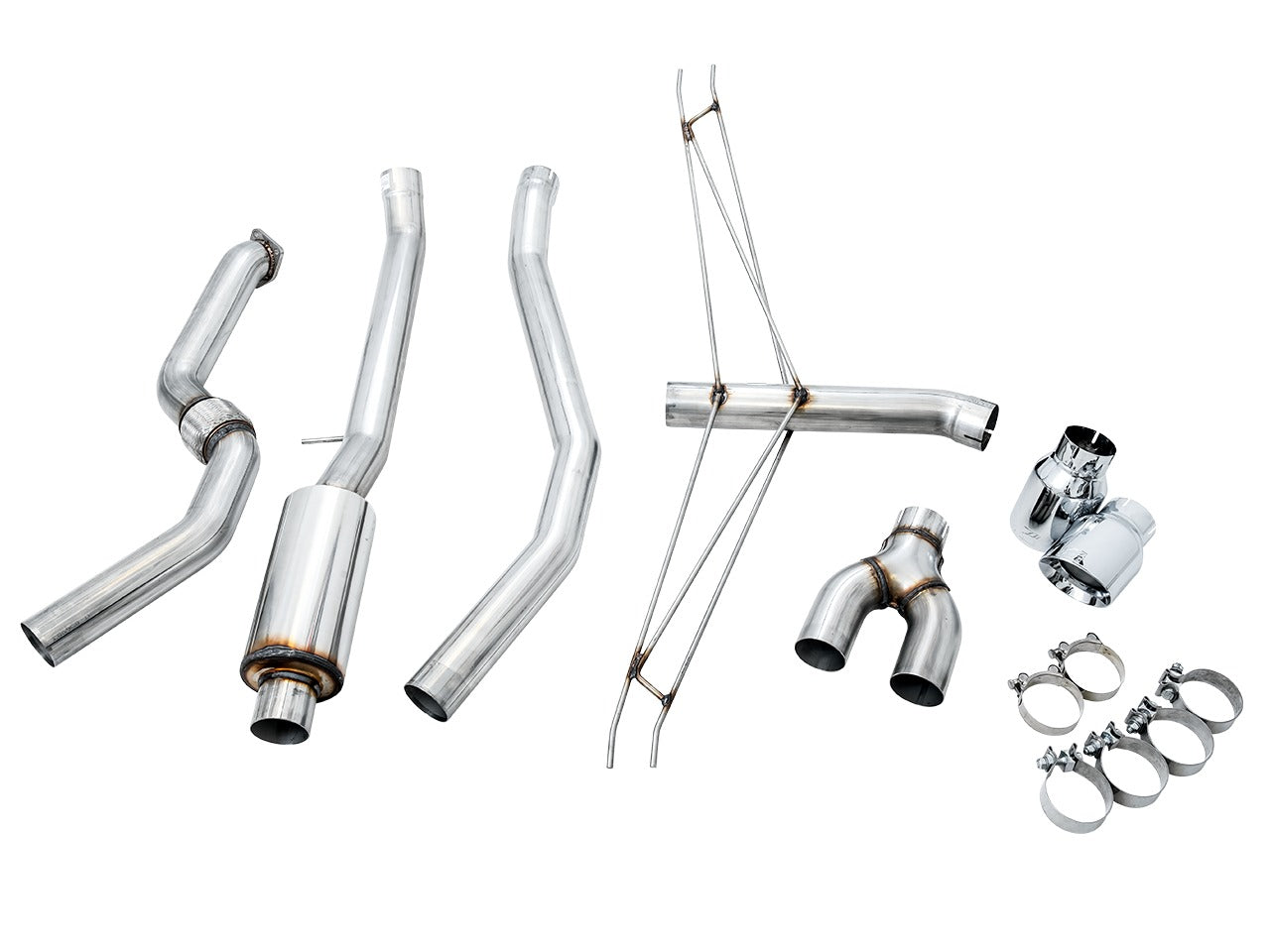 AWE Tuning 17-20 Honda Civic Si Track Edition Exhaust w/Front Pipe & Dual Chrome Silver Tips 3020-32052