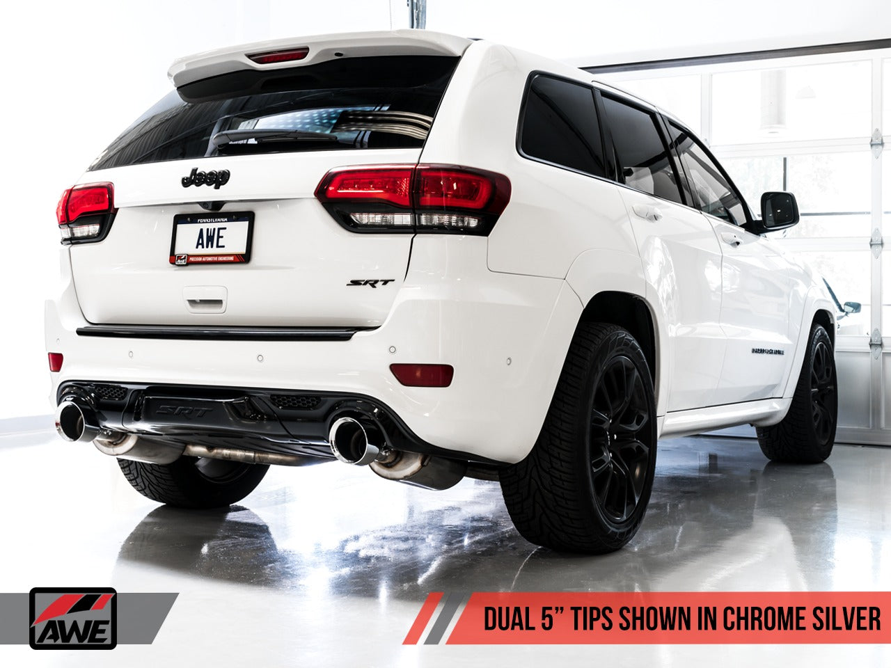 AWE Tuning 14-21 Jeep Grand Cherokee SRT Track Edition Exhaust - Chrome Silver Tips 3020-32061