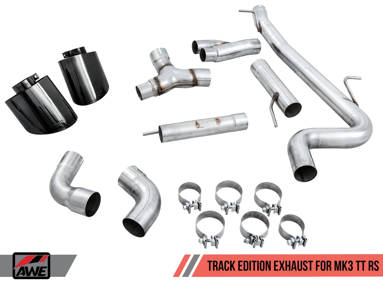 AWE Tuning 17-21 Audi TT RS 8S/RK3 2.5L Turbo Track Edition Exhaust - Diamond Black RS-Style Tips 3020-33062