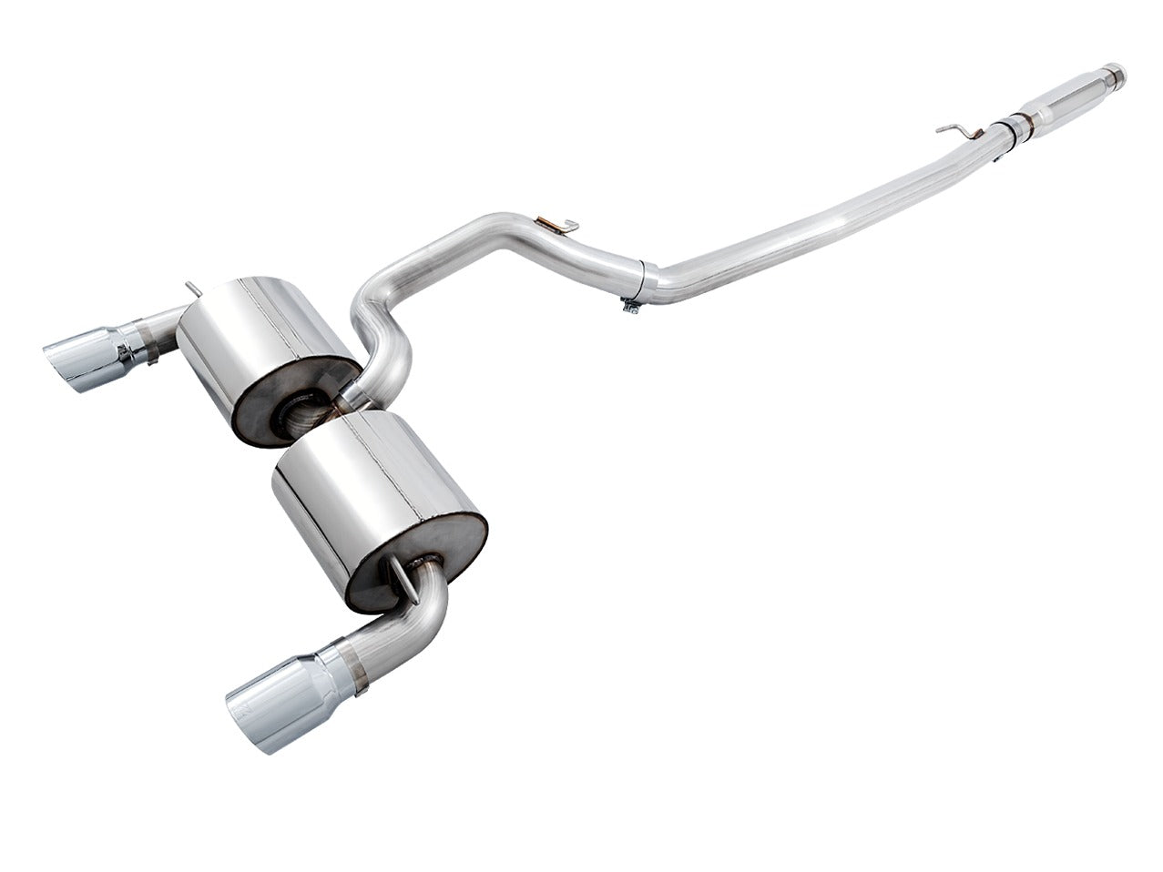 AWE Tuning 16-18 Ford Focus RS Touring Edition Cat-back Exhaust- Resonated - Chrome Silver Tips 3020-32036