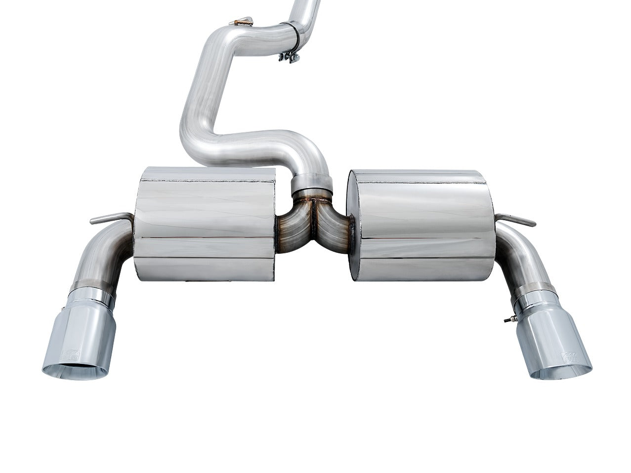 AWE Tuning 16-18 Ford Focus RS Touring Edition Cat-back Exhaust- Resonated - Chrome Silver Tips 3020-32036