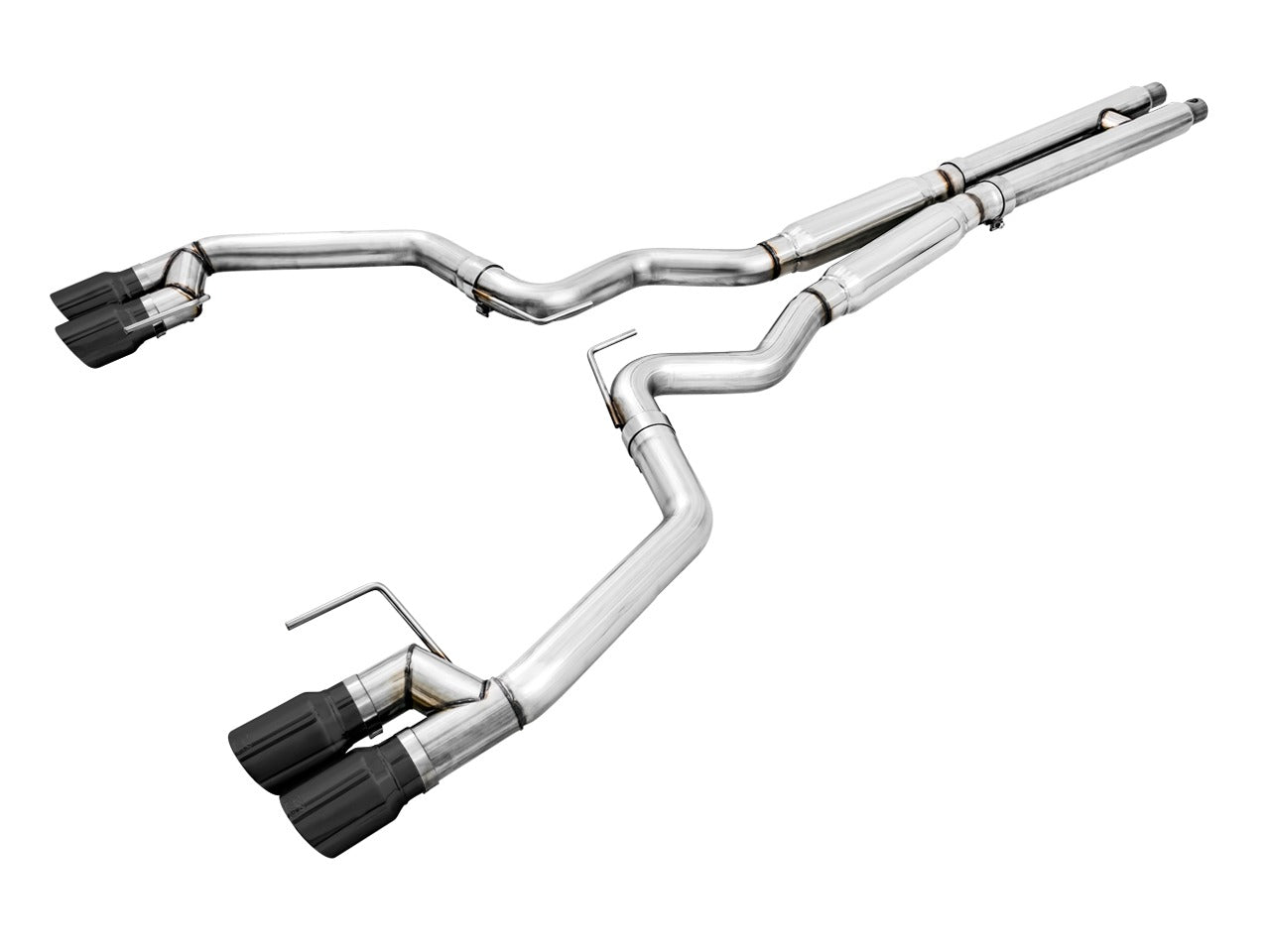 AWE Tuning 18-22 Ford Mustang GT (S550) Cat-back Exhaust - Track Edition (Quad Diamond Black Tips) 3020-43072