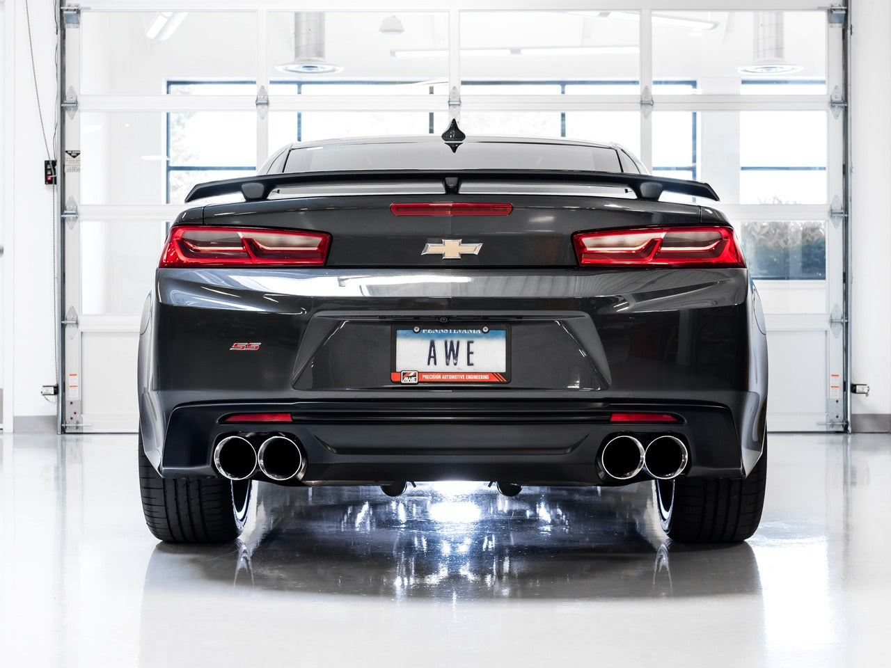 AWE Tuning 16-22 Chevy Camaro SS Non-Res Cat-Back Exhaust - Track Edition (Quad Chrome Silver Tips) 3020-42066