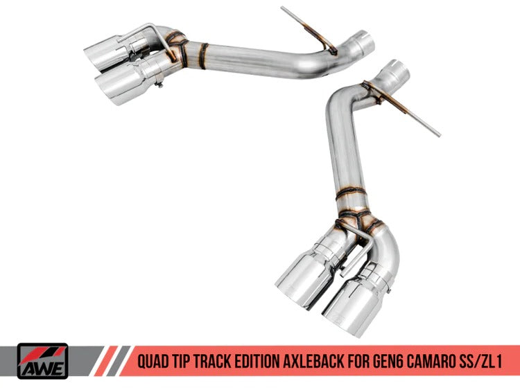AWE Tuning 16-22 Chevrolet Camaro SS Axle-back Exhaust - Track Edition (Quad Chrome Silver Tips) 3020-42067