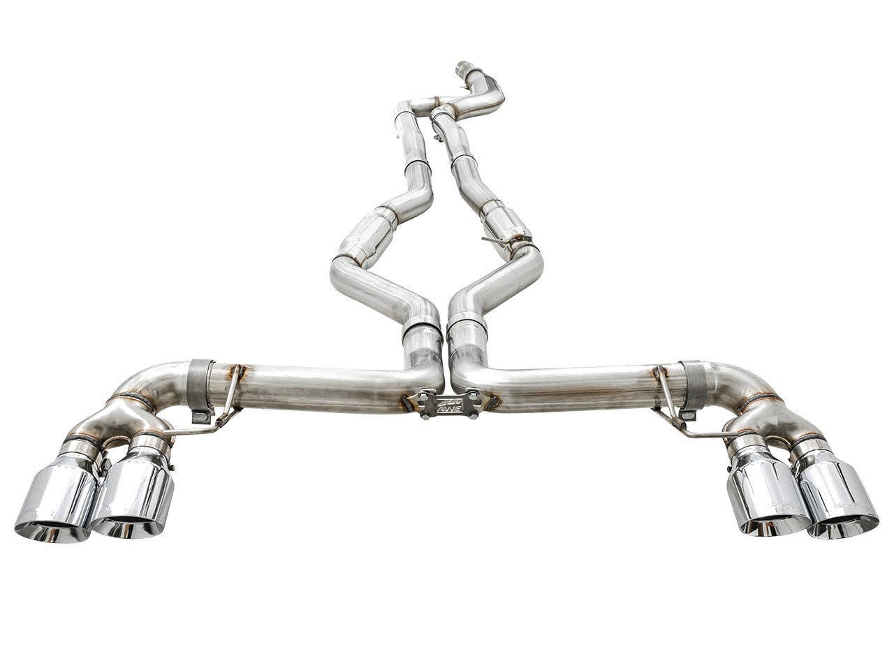 AWE Tuning 19-22 BMW M340i (G20) Track Edition Exhaust - Quad Chrome Silver Tips 3020-42078